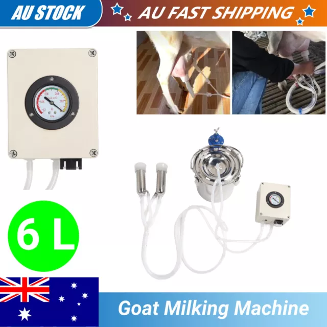 6L Electric Milking Machine Milker Suction Vacuum Pump for Farm Cow Goat Sheep