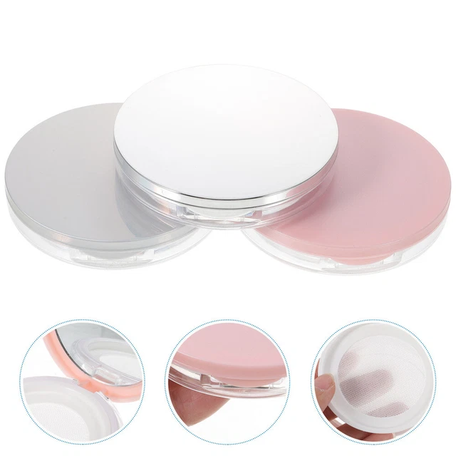 3 Pcs Puderdose Mit Spiegel Foundation-Make-up-Etui Kosmetik