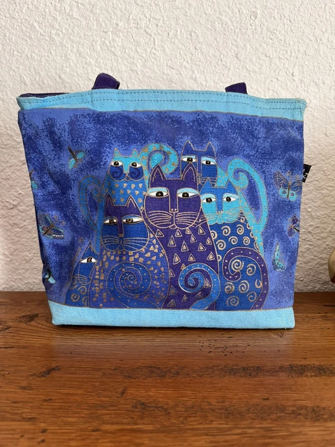 Étiquette à Bagages En Bois Laurel Burch Avec Fermeture éclair Et Chat Artistique Coloré