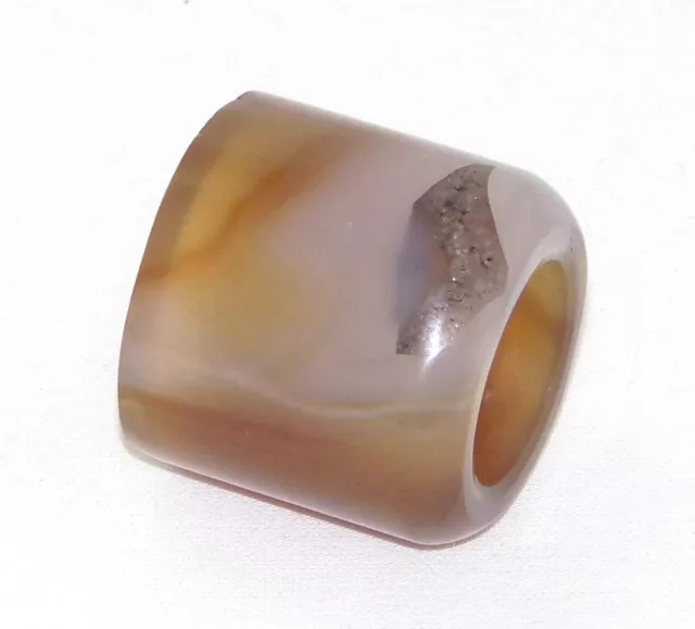 Vintage Chinese Agate Archers Thumb Ring Hand Carved Archery Jewelry Thumb Guard
