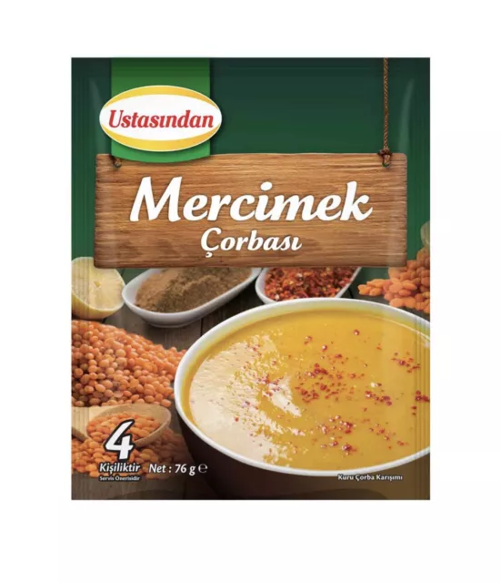 Confezione da 2 zuppa di lenticchie rosse di USTASINDAN Kırmızı Mercimek Çorbası.