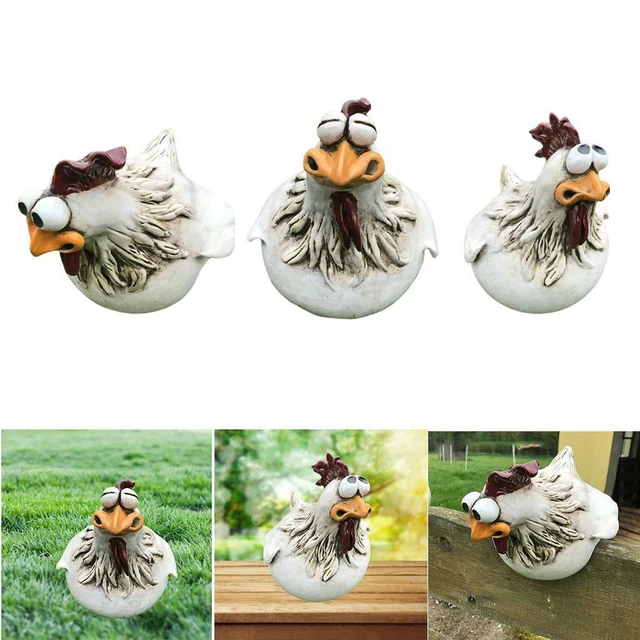 3pcs lustige Huhn Garten Statue Handwerk Henne Skulptur Tier für Bauernhof