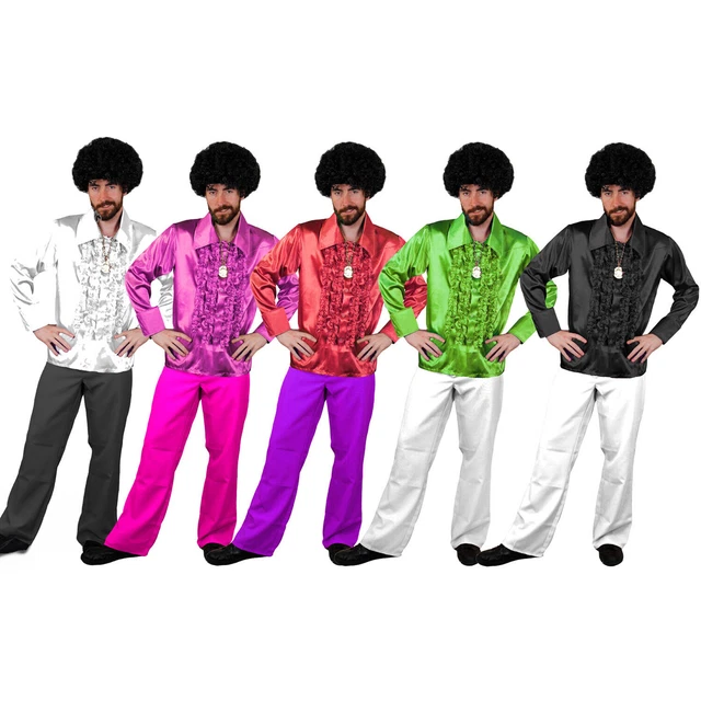 slim fit dress slacks Ladies Groovy Hippie Flared Trousers 60s 70s Fancy Dress Costume Hippy
