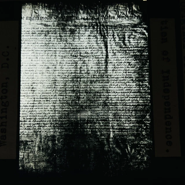 Vtg Magic Lantern Glass Slide Photo Orignal Declaration of Independence