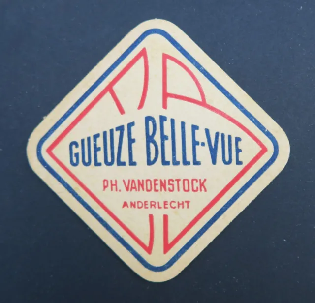 Ancien sous-bock bière GUEUZE BELLE-VUE Vanderstock Anderlecht Bierdeckel  7