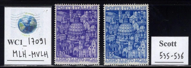 WC1_17091. ITALY. 1950 HOLY YEAR set. Sc. 535-536. MLH-MVLH