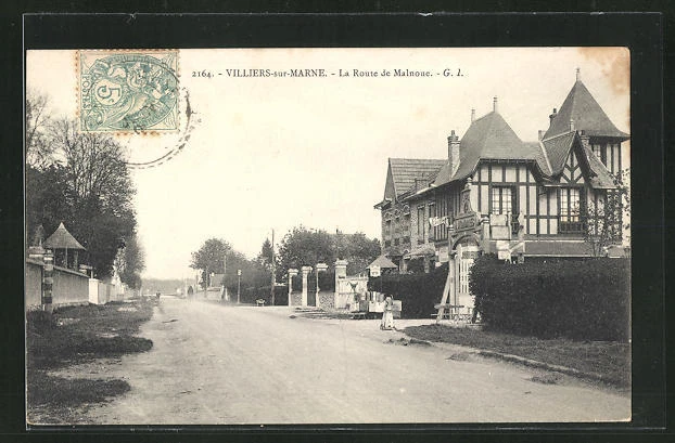 CPA Villiers-sur-Marne, La Route de Malnoue, vue de la rue