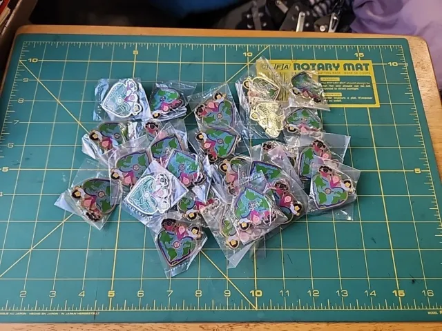 25 New In Bags Rotary International Pins Hearts With 3 Kids