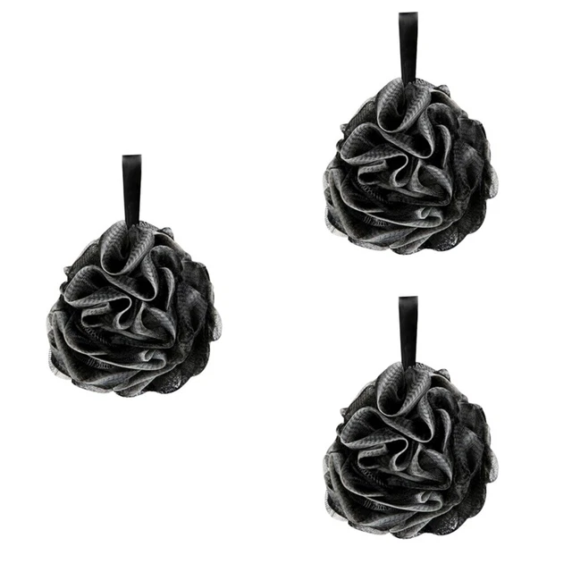3 piezas bola de baño red ducha bola ropa de baño creativo baño negro