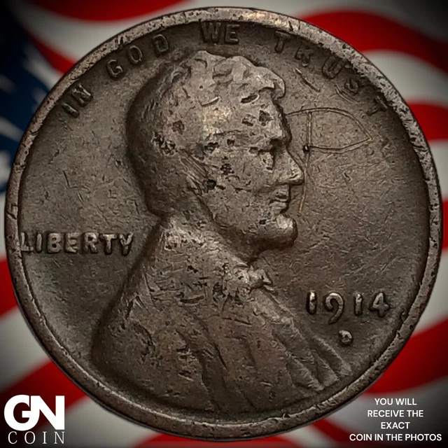 1914 D Lincoln Cent Wheat Penny M4319