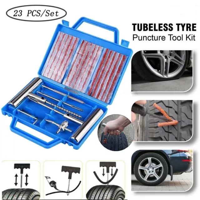 23Pcs Emergency Tire Repair Kit Heavy Duty Car Tire Vehicle Puncture Wheel Tool