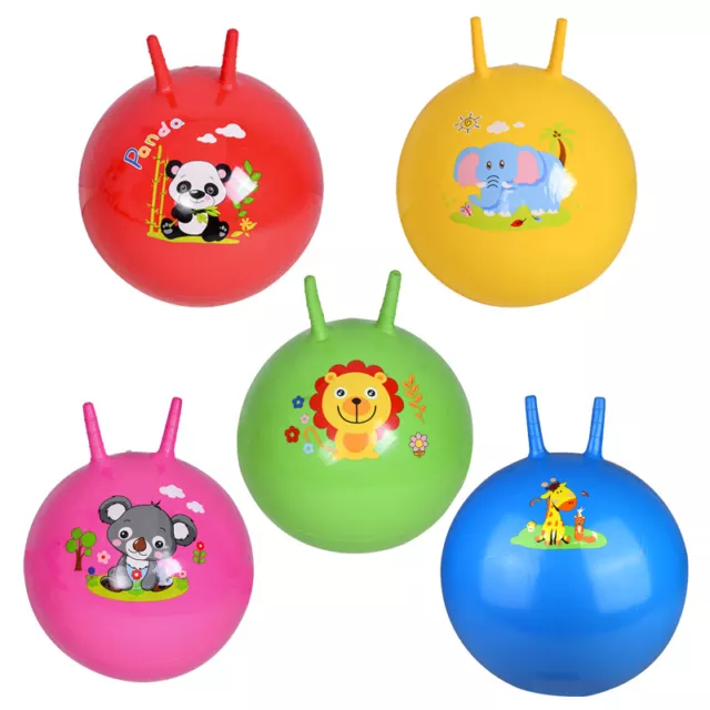 Retro Space Hopper Inflatable Kids Bounce Ball Skippy Ball with Foot Pump - 55cm