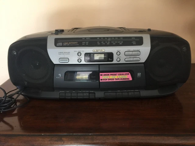 AIWA CSD-SR520 Compact Disc Stereo Radio Cassette Recorder Vintage