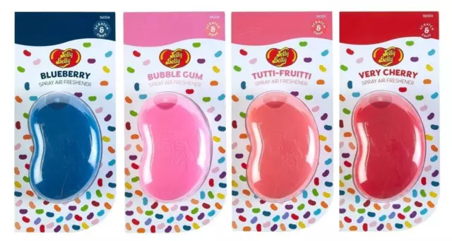 4x 'NEW STYLE' Jelly Belly SPRAY Bean Sweet Air Freshener ASSORTED Fragrance