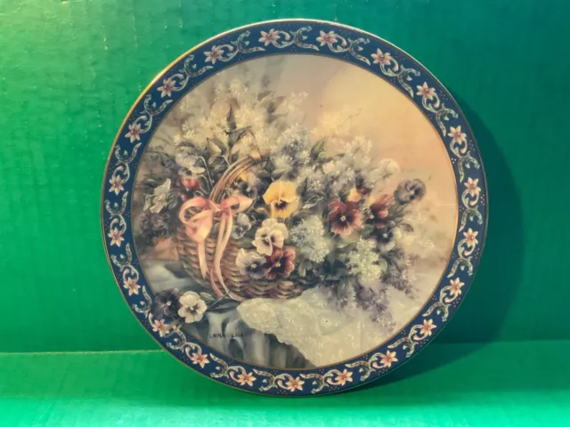 W S George Limited Edition Lena Liu’s “Pansies” Plate Second Issue 1992