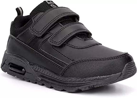 DEK Boys Black Back To School Shoes Strap Kids Junior Childrens Trainers Shoes