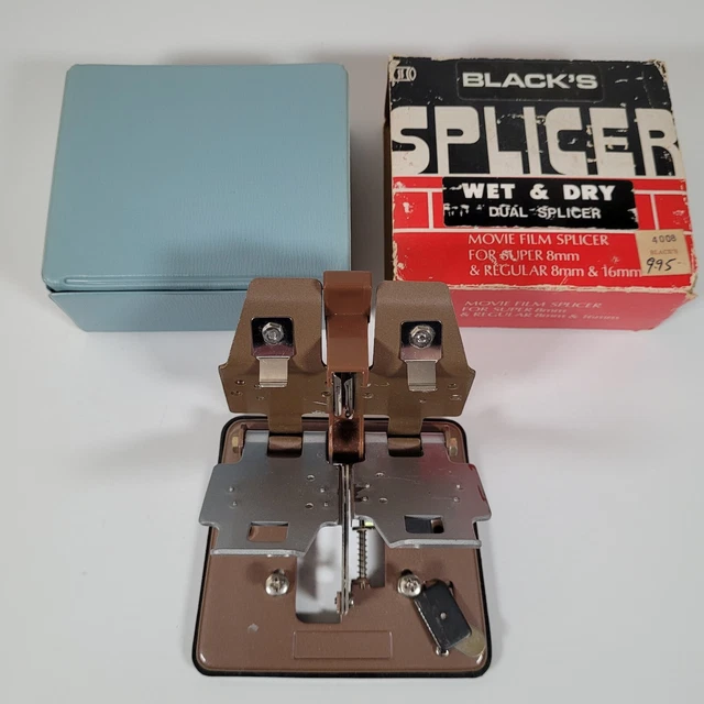 Vintage Wet & Dry Dual Movie Film Splicer For Super 8, Regular 8mm & 16mm w/ Box