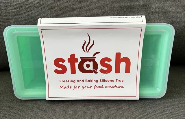 STASH Silicone Baking and Freezer Storage Container Tray Dishwasher Safe 11x5x3”
