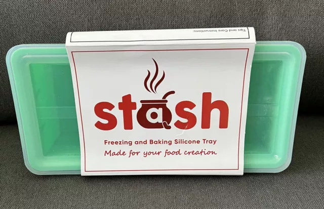 STASH Silicone Baking and Freezer Storage Container Tray Dishwasher Safe 11x5x3”