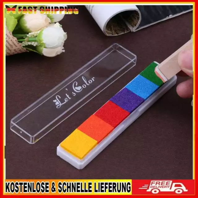 6 Farben Fingerabdruck-Stempelkissen DIY Scrapbooking bunte Tinte Pad Stempel De