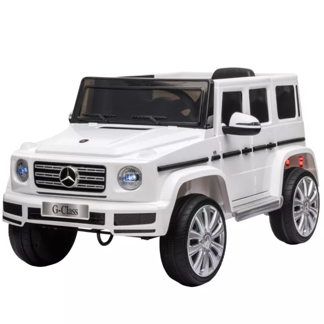 Homcom Mercedes Benz G500 12V Kinder Elektro Autofahrt mit Fernbedienung weiß