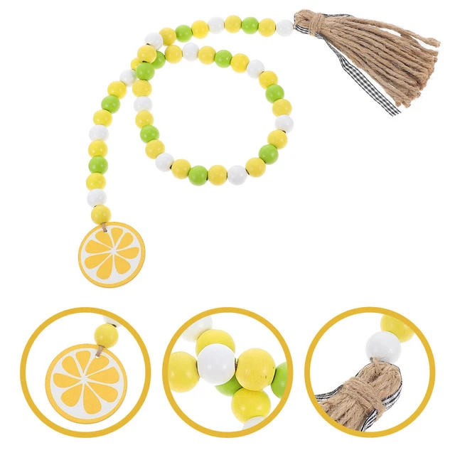 Dekorative Quaste Holzperlen Zitronenscheibe Perlen String Decor Home