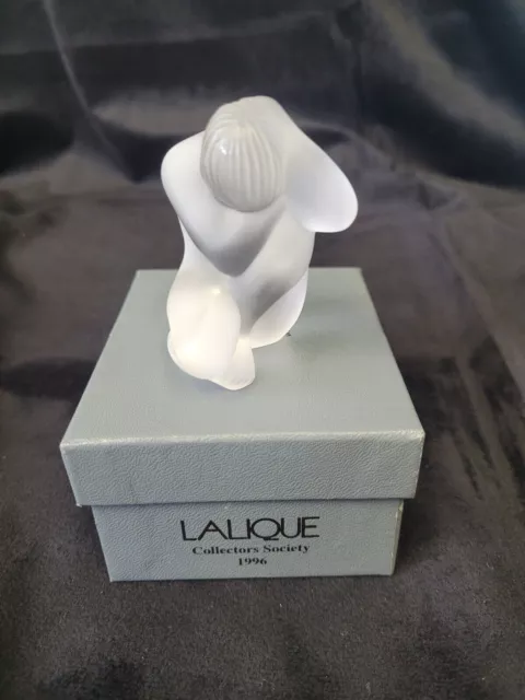 LALIQUE CRYSTAL Nude Hand On Head 1996 Collectors Society L@@K!!