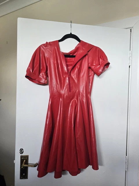 RED LATEX LIBIDEX Hood Flare Dress XS 156.70 - PicClick UK RED LATEX LIBIDEX Hood Flare Dress XS 156.70 - PicClick UK
