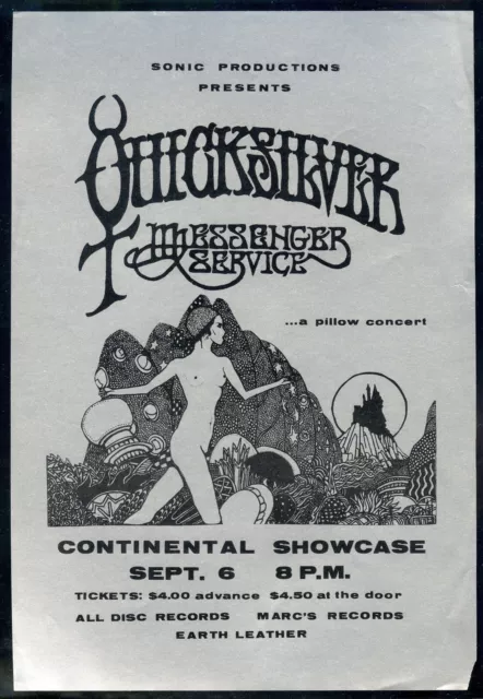 1970 QUICKSILVER MESSENGER SERVICE Continental Showcase Houston Concert Handbill