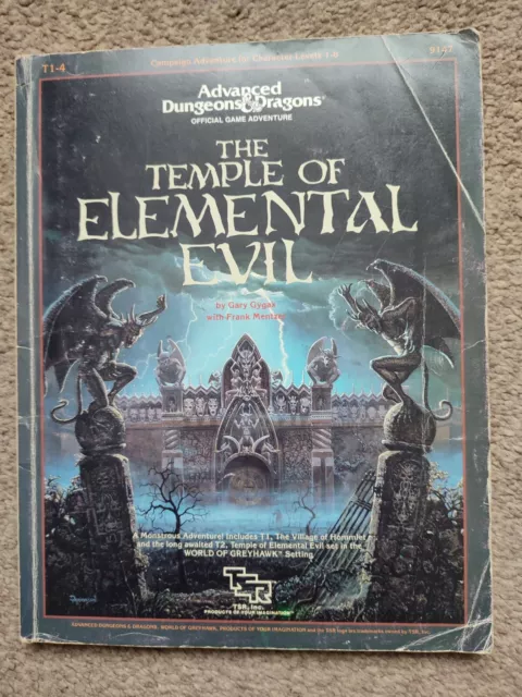 The Temple of Elemental Evil AD&D TSR 9147 T1-4 1985 with Map