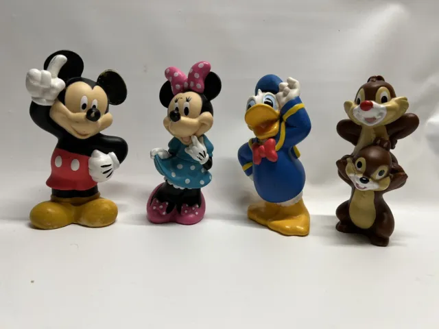 Lot Of 4 Disney PVC Toy Figures Minnie Mickey Donald chip and dale Made In China