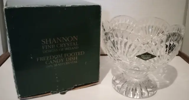Fine Crystal Designs Shannon Ireland Freedom Footed New Candy Bowl