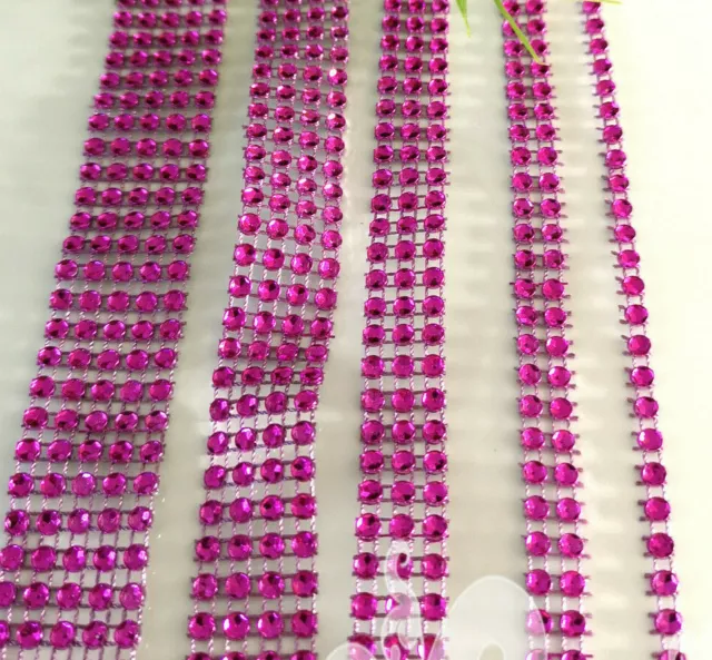 9M Pink Diamante Rhinestone Effect Mesh Ribbon Cake Trim