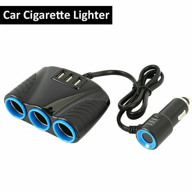 12V/24V LKW Auto KFZ-Adapter 3 Fach Zigarettenanzünder Verteiler mit 3 USB Port