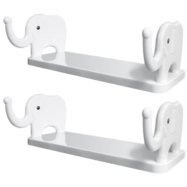 2pcs Adhesive Floating Shelf Wall Storage Shelf Bathroom Kitchen Organizing Rack