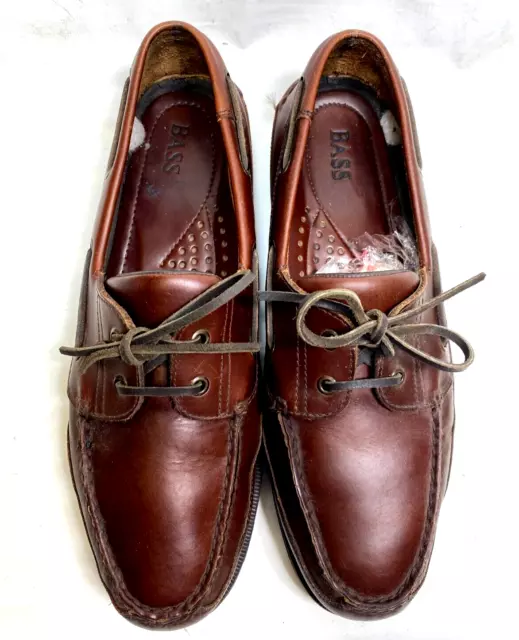 BASS HARRY BROWN Leather Men's Boat Deck shoes Size 12 M ~ Hardly Worn ...
