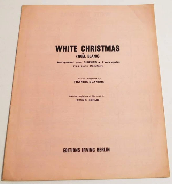 Partition vintage sheet music LES COMPAGNONS DE LA CHANSON : Noël Blanc * 60's