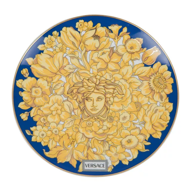 New Rosenthal Versace Medusa Rhapsody Plate Blue 17Cm Rrp$209