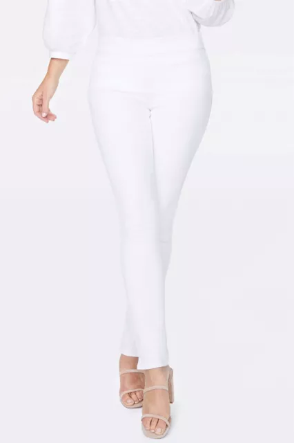 NYDJ 188863 Womens Skinny Ankle Pull-On Jeans Solid Optic White Size 16