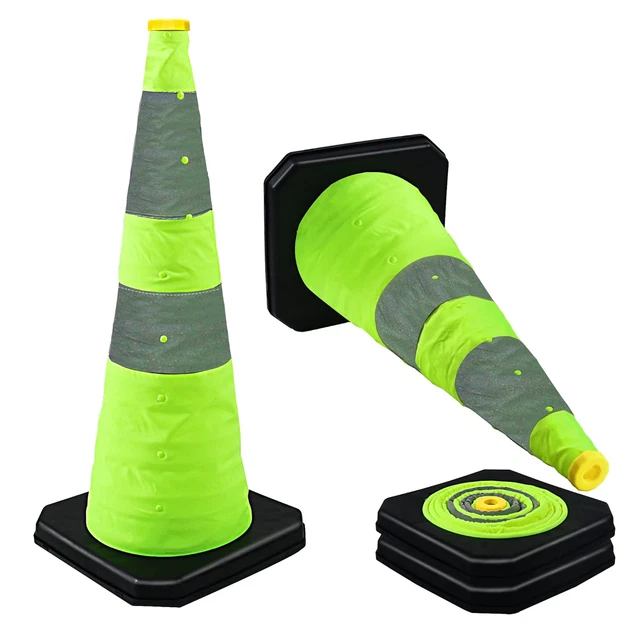 28 Inch Collapsible Traffic Cones, 2 Pack Parking Cones| Safety Cones| Road Cone