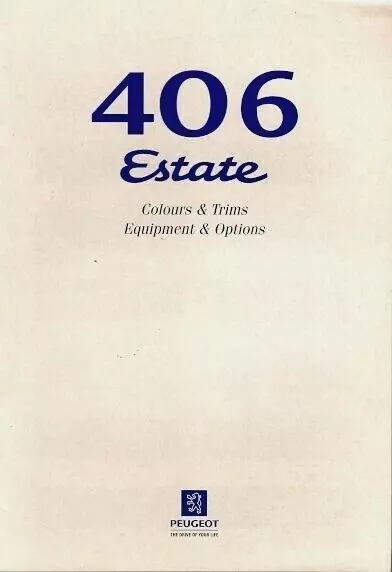 Peugeot 406 Estate Specifications 1997 UK Market Brochure L LX GLX Executive V6