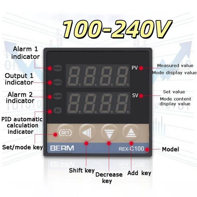 REX-C100/C400/C700/C900 Digital Alarm PID Temperature Controller AC 100-240V