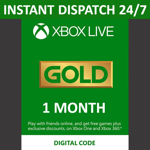 1 Month Xbox Live Gold Membership - Xbox One - Instant Dispatch 24/7
