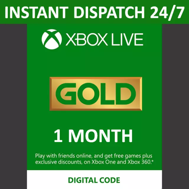 1 mese di abbonamento Xbox Live Gold - Xbox One - spedizione immediata 24/7