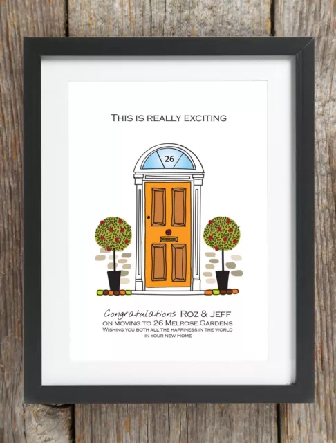 Personalised New Home Print Gift Bespoke Present First Home Front Door House