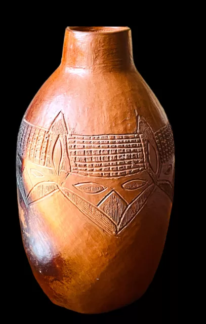 A Salt Glazed Ceramic Vase Signed And Dated To Base.