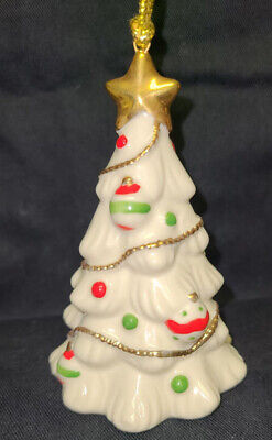 Lenox Porcelain Decorated Christmas Tree Ornament with Gold Trim