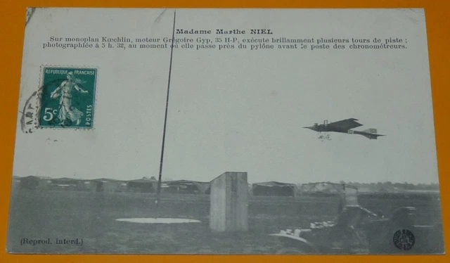 Carte Postale Ancienne Avion Aviation Morane sur monoplan Bleriot