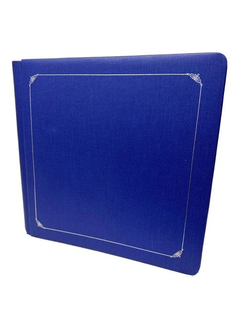 NUEVO Álbum Creative Memories 12x12 Azul con Borde Dorado 15 Páginas NUEVO SIN USAR