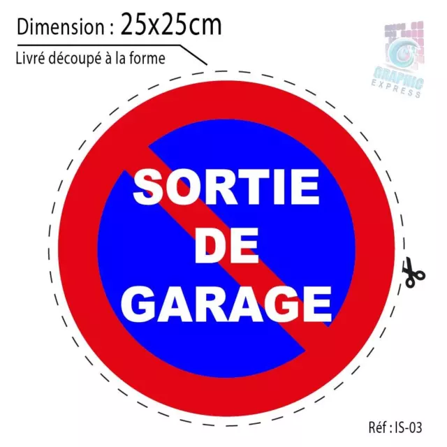 25x25 cm - PORTAIL PARKING SORTIE GARAGE STATIONNEMENT INTERDIT PANNEAU IS-03